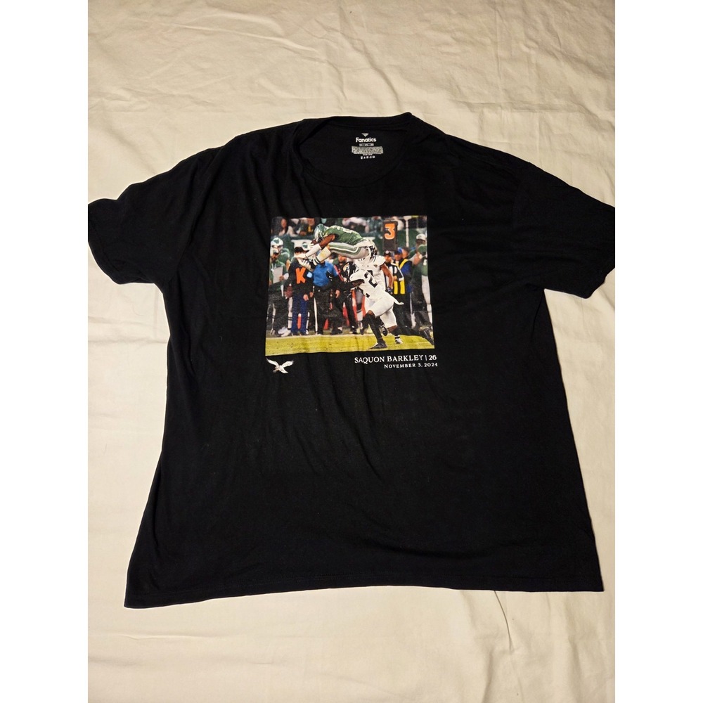 Saquon Barkley Eagles Fanatics Reverse Hurdle Week 9 T-Shirt Mens 3XL Black